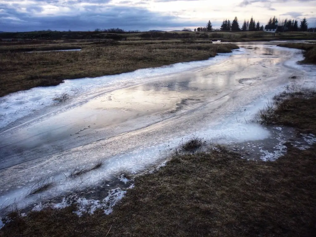 an icy winter in Iceland