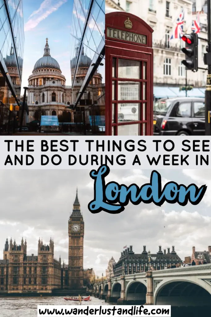 London itinerary 7 days. Wondering what to do in London for 7 days? Then this guide is for you. Our 1 week London itinerary lists the best things to see and do, from the touristy to the hidden gems. #london #england #wanderlustandlife Pin this: 7 days London itinerary/ 7 days in London guide/1week London itinerary