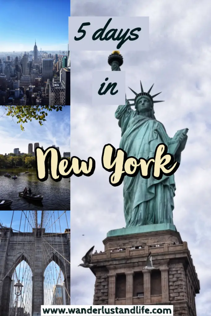 If you are planning on spending 5 days in New York then this is the post for you. We spent our honeymoon in New york and have come up with a 5 day NYC itinerary to help you plan your own trip to this incredible city. #newyork #usa #wanderlustandlife Pin this: 5 days in New York/ 5 day New York itinerary