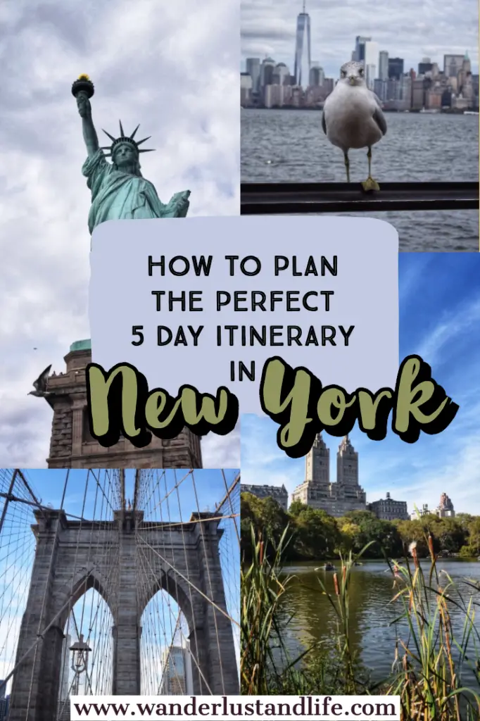 If you are planning on spending 5 days in New York then this is the post for you. We spent our honeymoon in New york and have come up with a 5 day NYC itinerary to help you plan your own trip to this incredible city. #newyork #usa #wanderlustandlife Pin this 5 day NYC itinerary