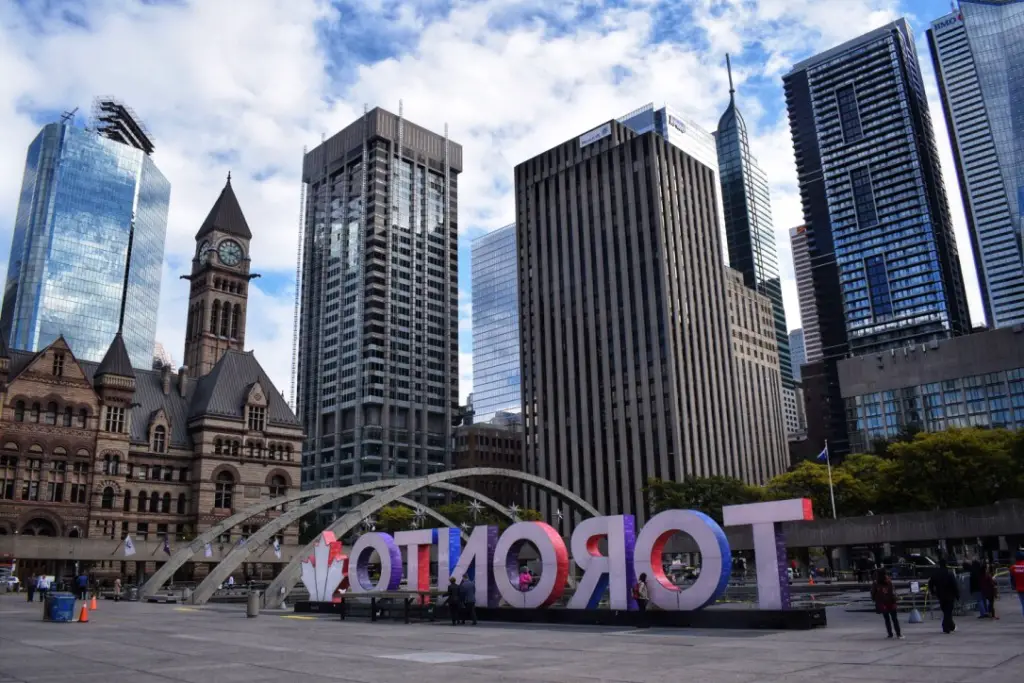 Downtown on our couples weekend in Toronto