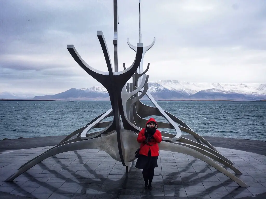 Posing in the cold in Reykjavik
