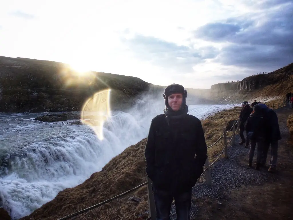 Gullfoss Waterfall in winter