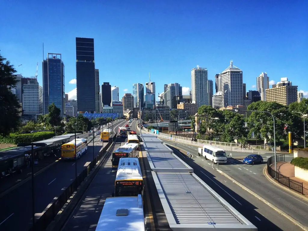 Public transport at the cultural precinct in Brisbane