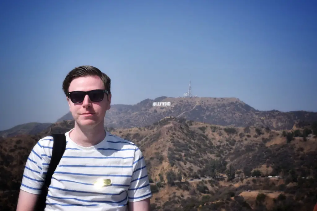 The view of the Hollywood sign from the Griffith Observatory