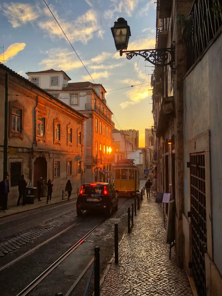 Sunset in Lisbon in the Alfama District