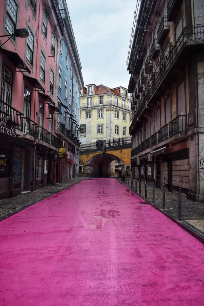 The pink street one of the most instagrammable places in Lisbon