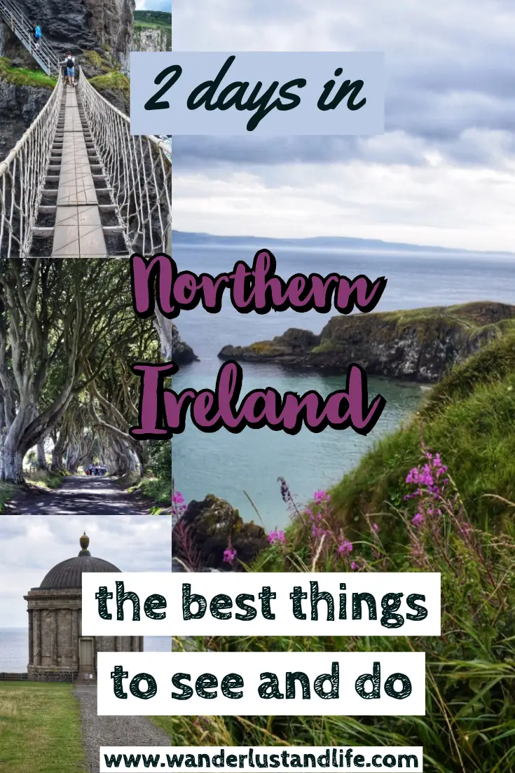 Pin this: 2 days in Northern Ireland road trip itinerary 