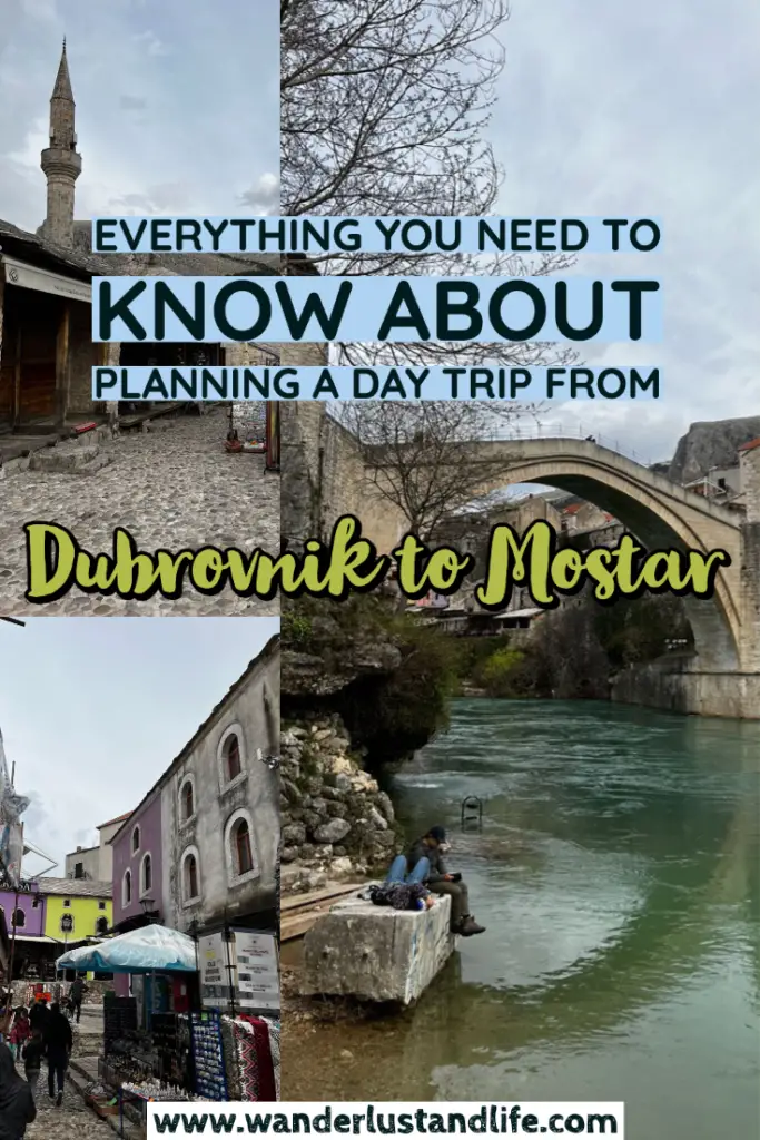 Pin this Dubrovnik to Mostar day trip guide/ day trip to Mostar