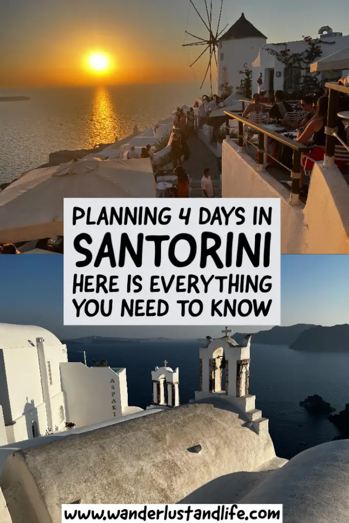 Pin this 4 day Santorini itinerary