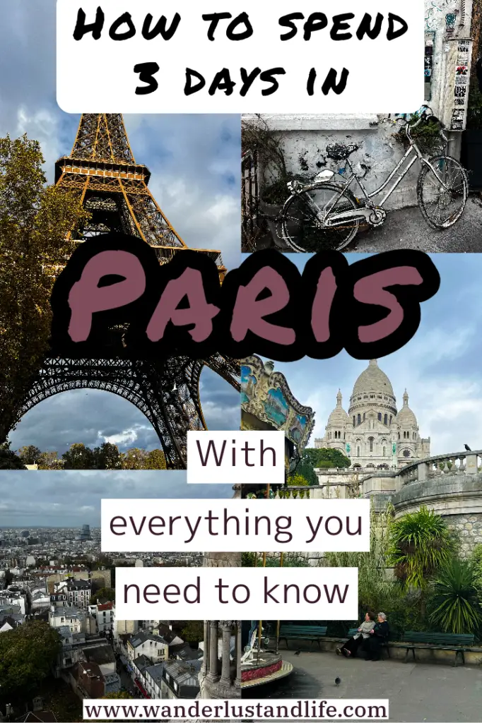 Pin this guide for the best itinerary for 3 days in Paris